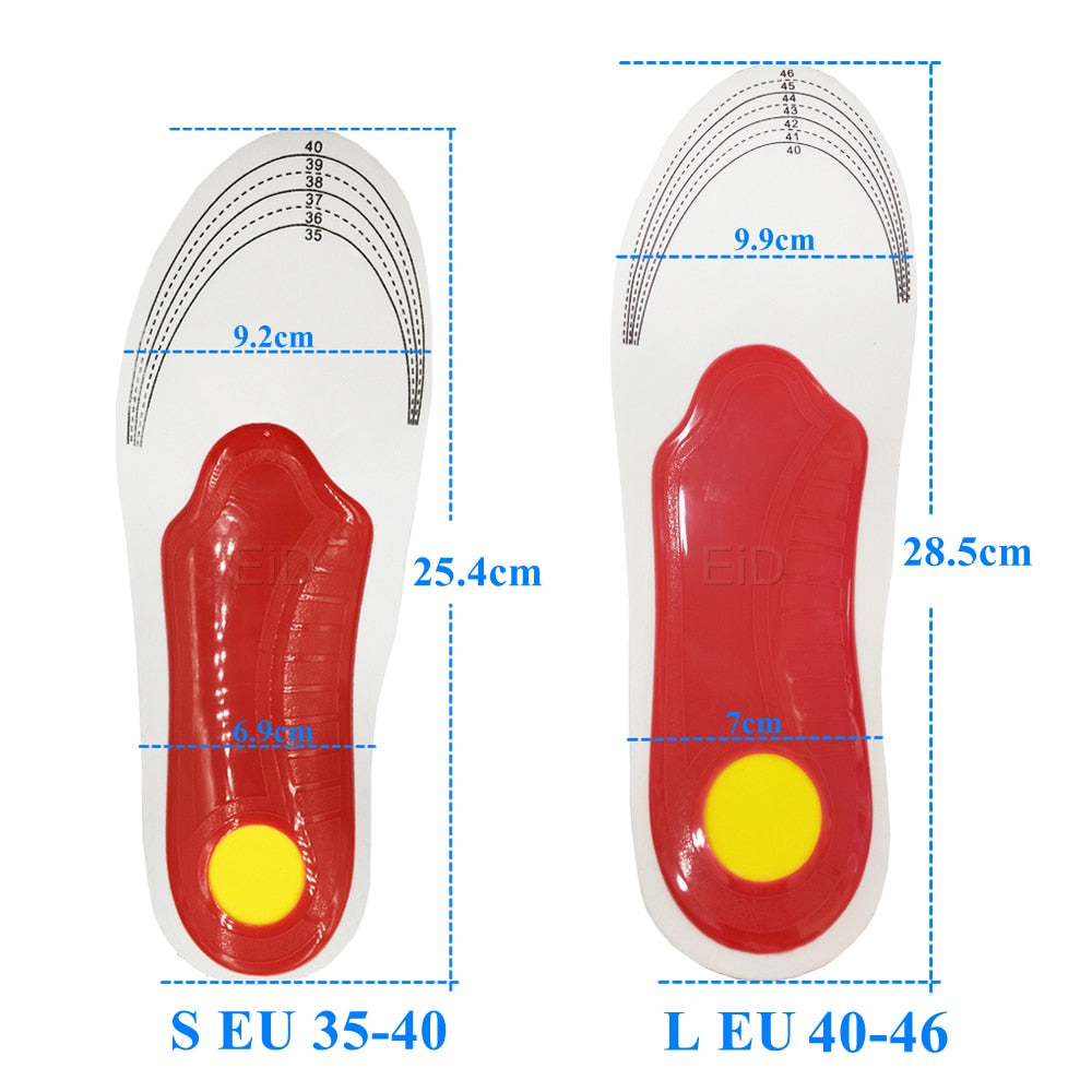 Unisex EiD Premium Orthotic Gel High Arch Support Insoles.