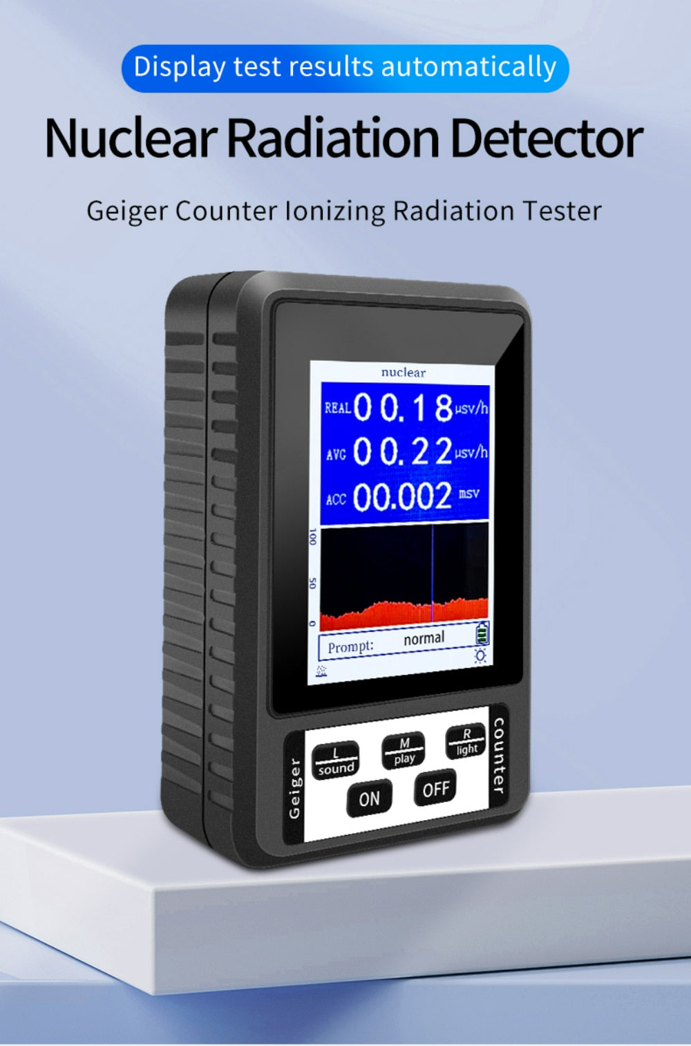 BR-9B XR-1 Nuclear Radiation Detector Color Display Screen Geiger Counter Personal Dosimeter Marble Detectors Beta Gamma X-ray
