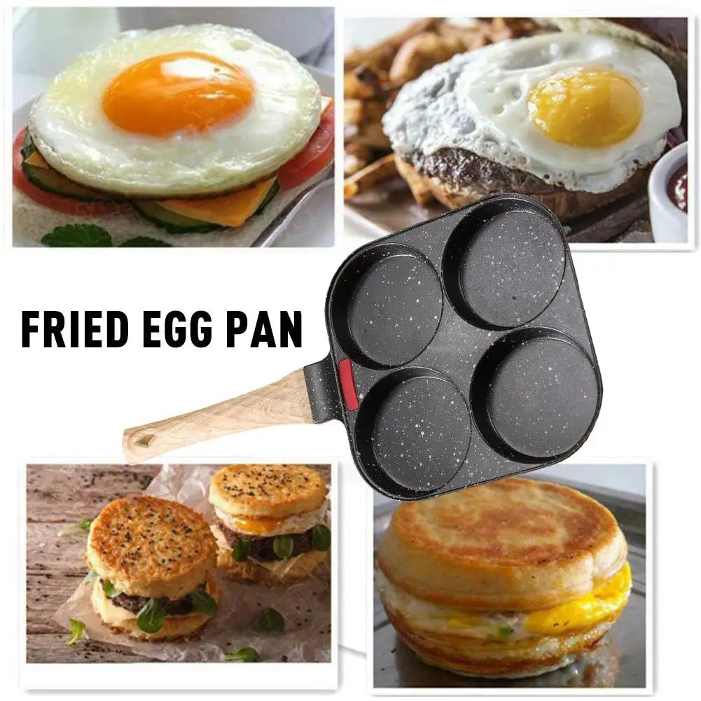 1pc Four-hole Aluminum Non-Stick Omelette/Egg Pan