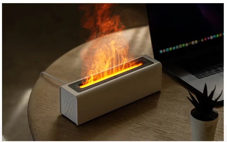 USB Realistic Fire Flame Aromatherapy cool Mist Or Essential Oil Diffuser