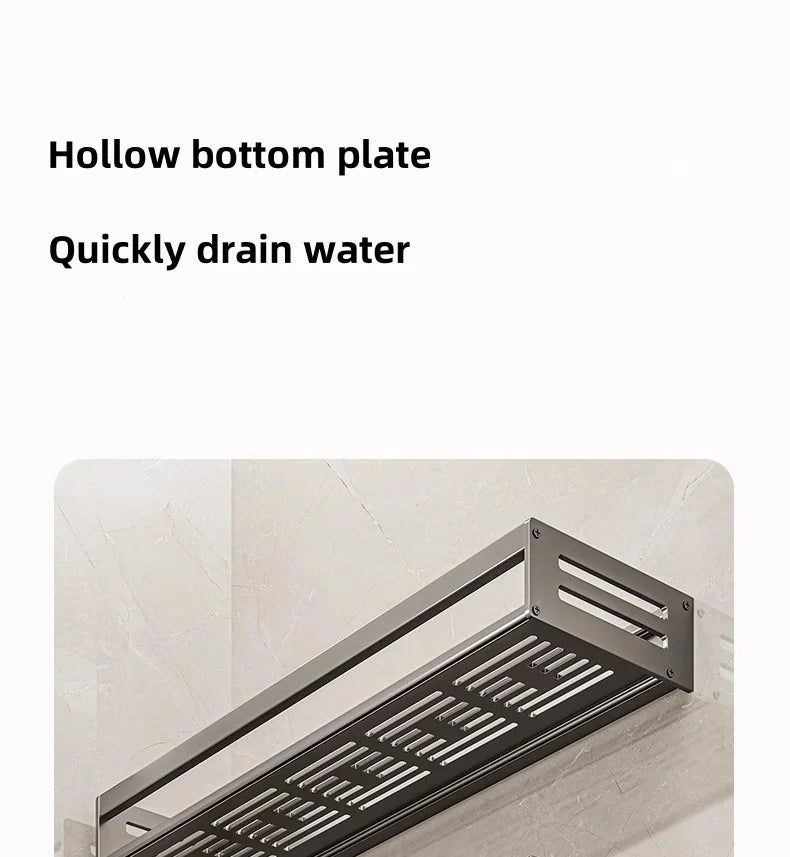 Aluminum Bathroom/Kitchen Shelf For Accessories With Towel Bar