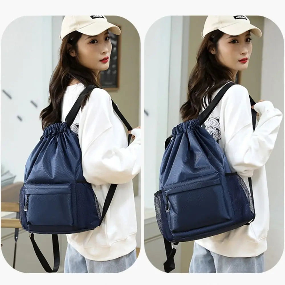Outdoor Double Shoulder Waterproof Rucksack With Drawstring