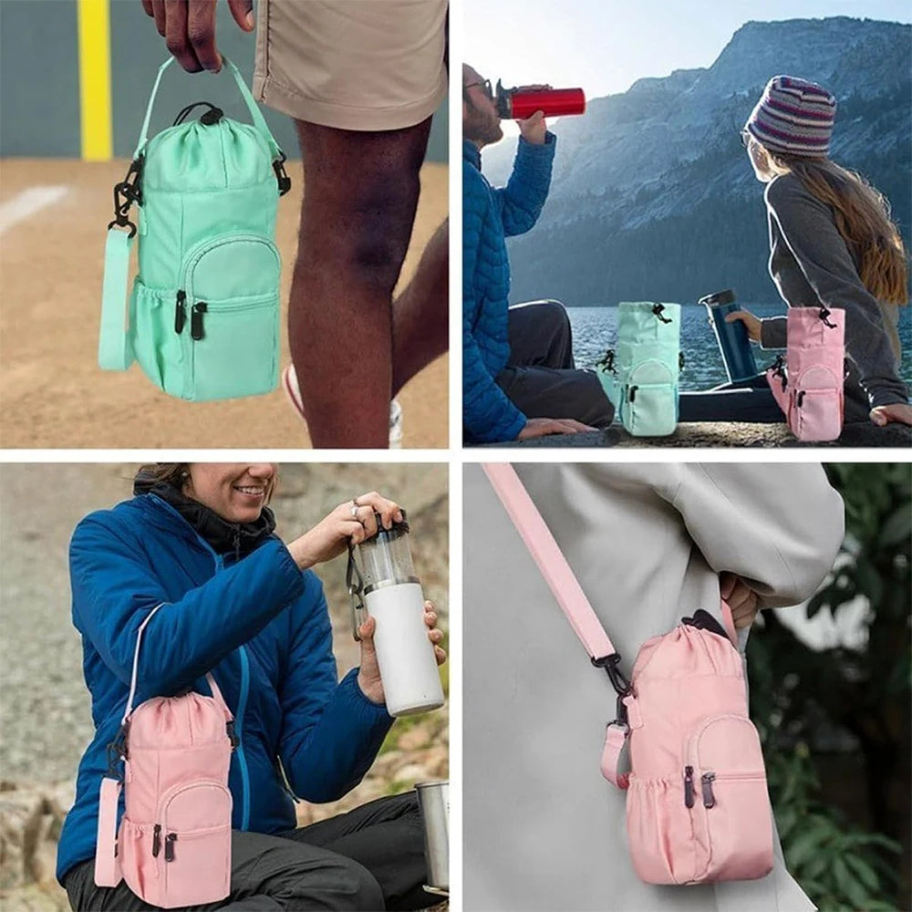 Women And Men's Oxford Lightweight Waterproof Crossbody Water Bottle And Phone Bag