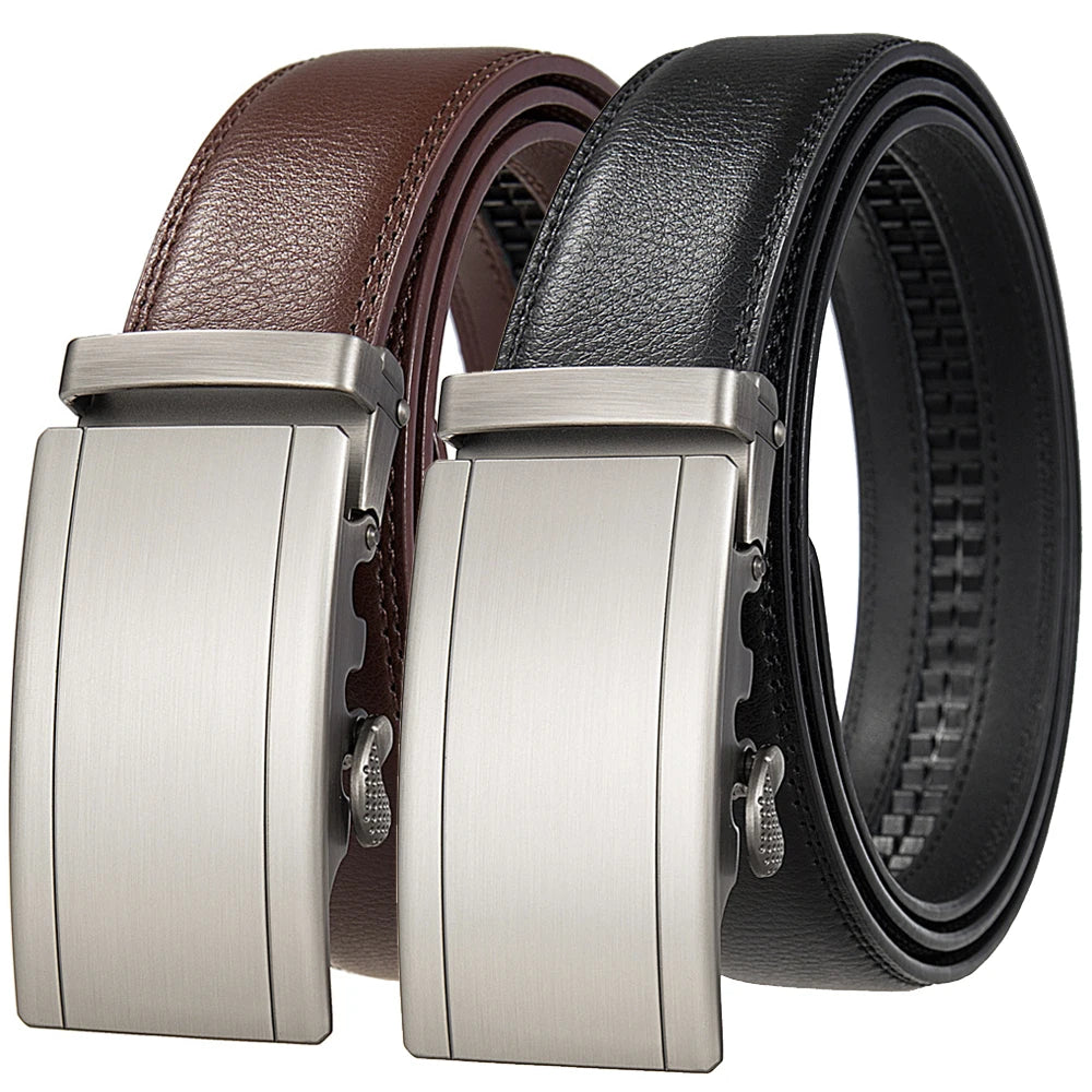 Men's Leather Belt With Automatic Buckle