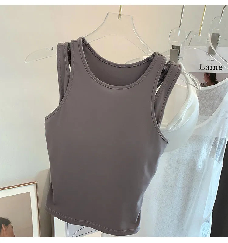 Women Sports Halter With Inner Padded Bra