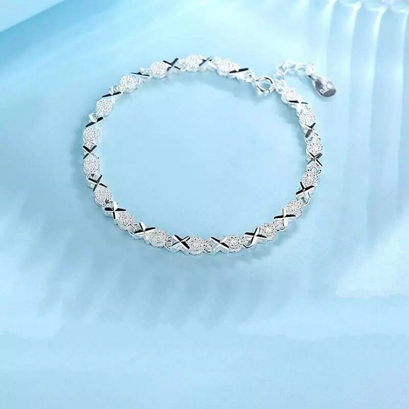 Fashion 925 silver color Cross Bracelet.
