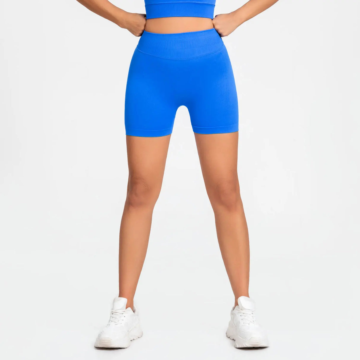 NCLAGEN 4.5" Women's Low Ribbed Band Scrunch Butt Seamless Impact Shorts