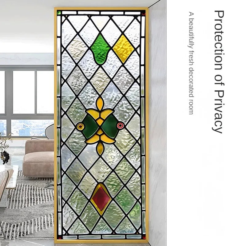 Electrostatic Vintage Stained Glass Window Sticker