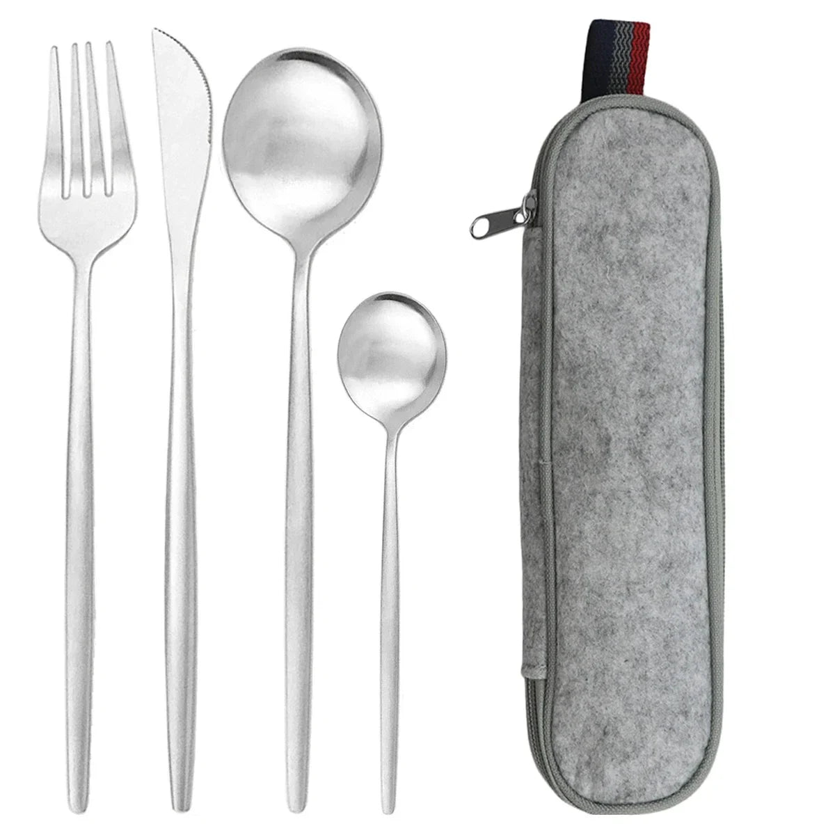 5pcs Black Gold Reusable Dinnerware Set For Camping With Case