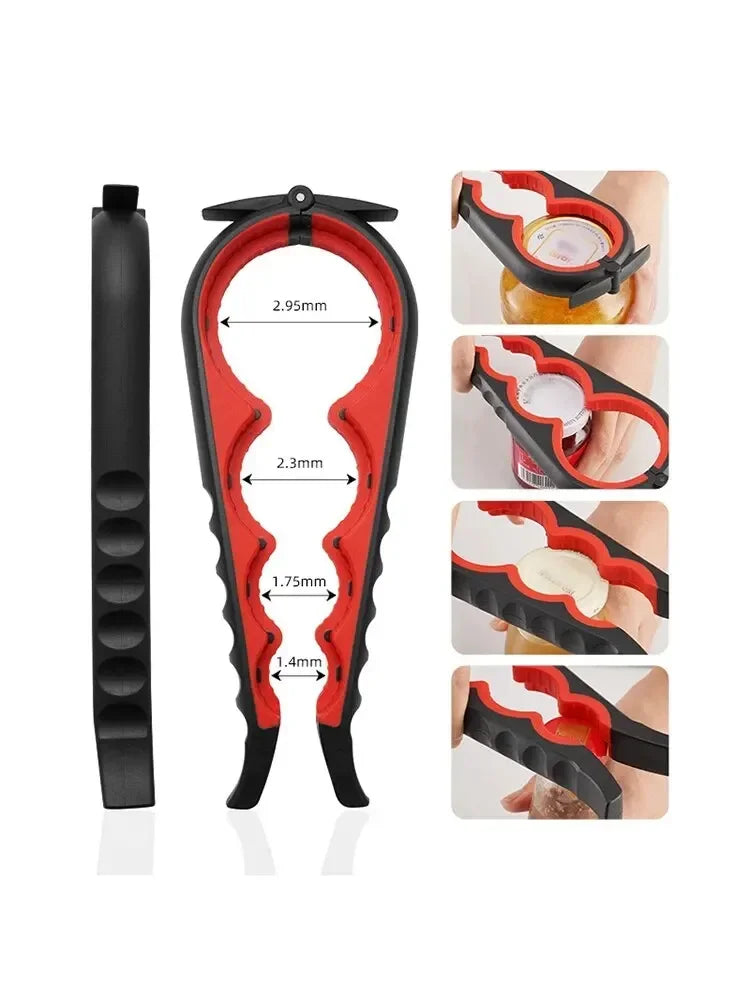 Multi Functional Four In One Anti-Slip Bottle Opener