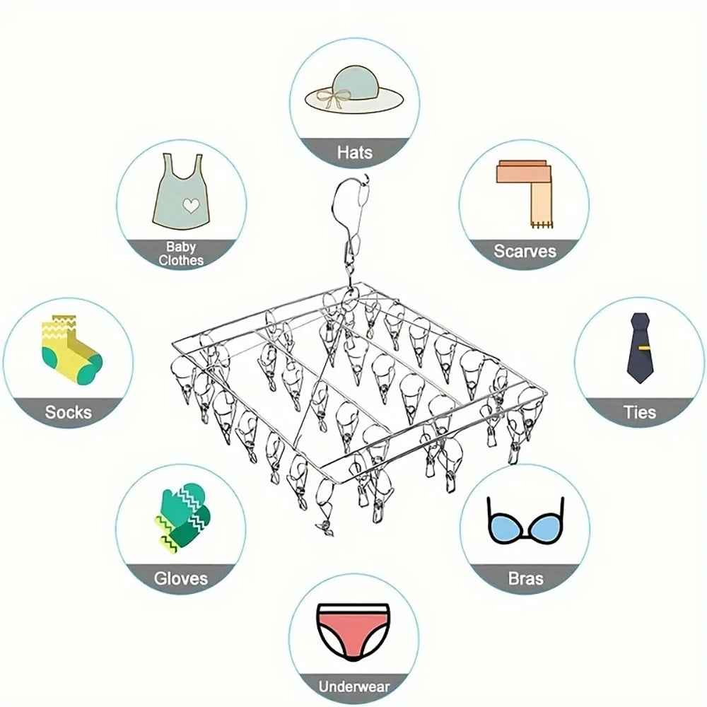 Stainless Steel Clothespin Laundry Hanger