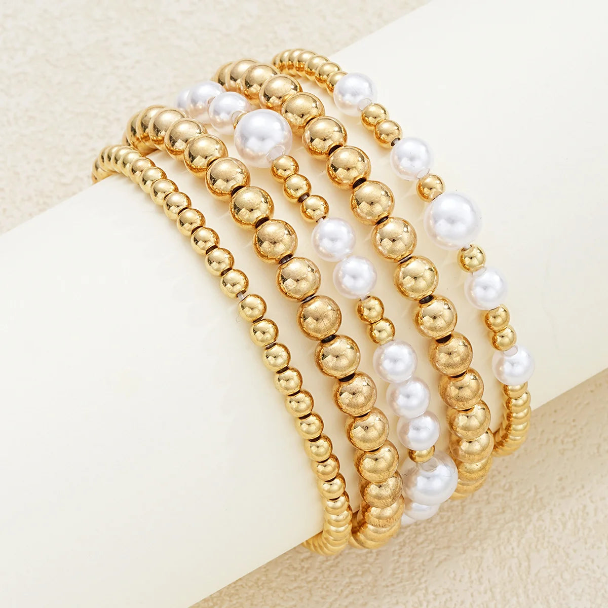 Bohemia Minimalist Faux Pearl Elastic Bracelet