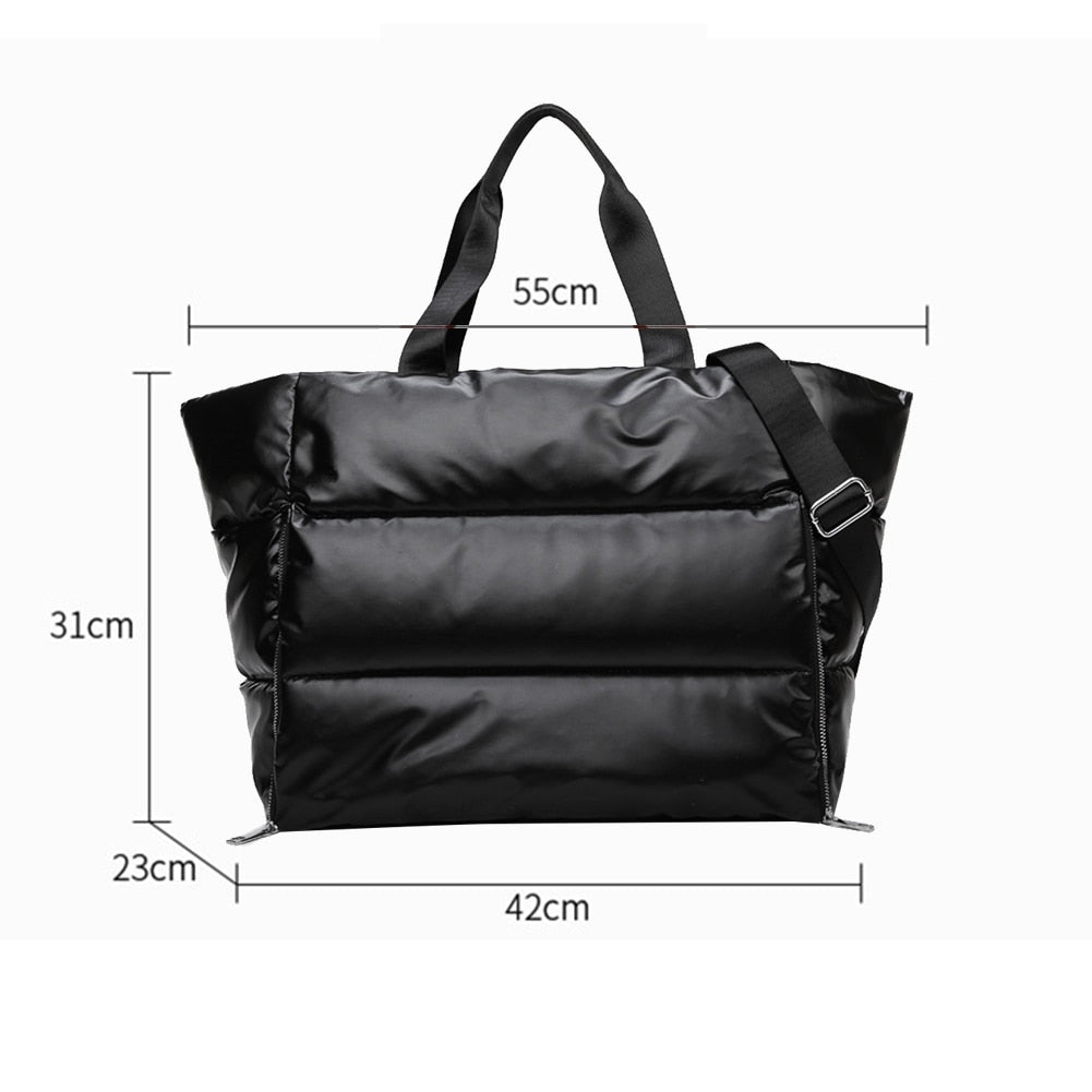 Crossbody yoga/gym waterproof bag. Two compartments to separate wet/dry clothes.