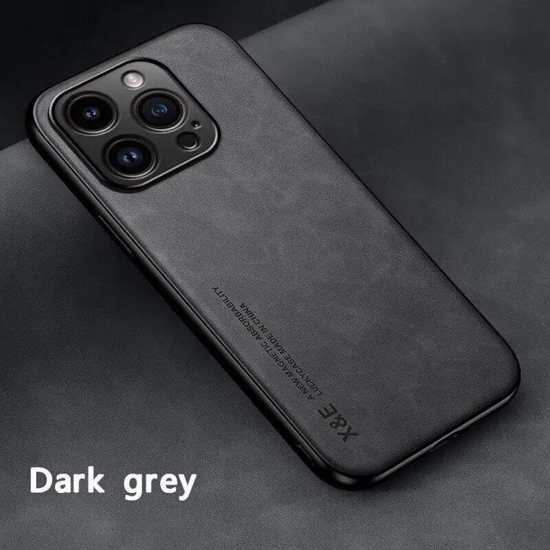 Luxury Matte Magnetic Sheepskin Leather Case For iPhone 16 15 14 13 12 11 Pro Max XR XS X 8 7 Plus