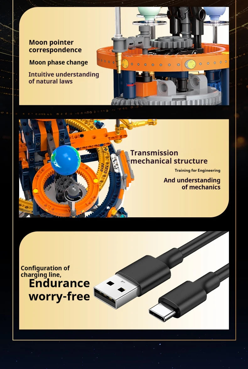 CK008 Space Trend Play Dawn Solar System Planetarium Mechanical Model