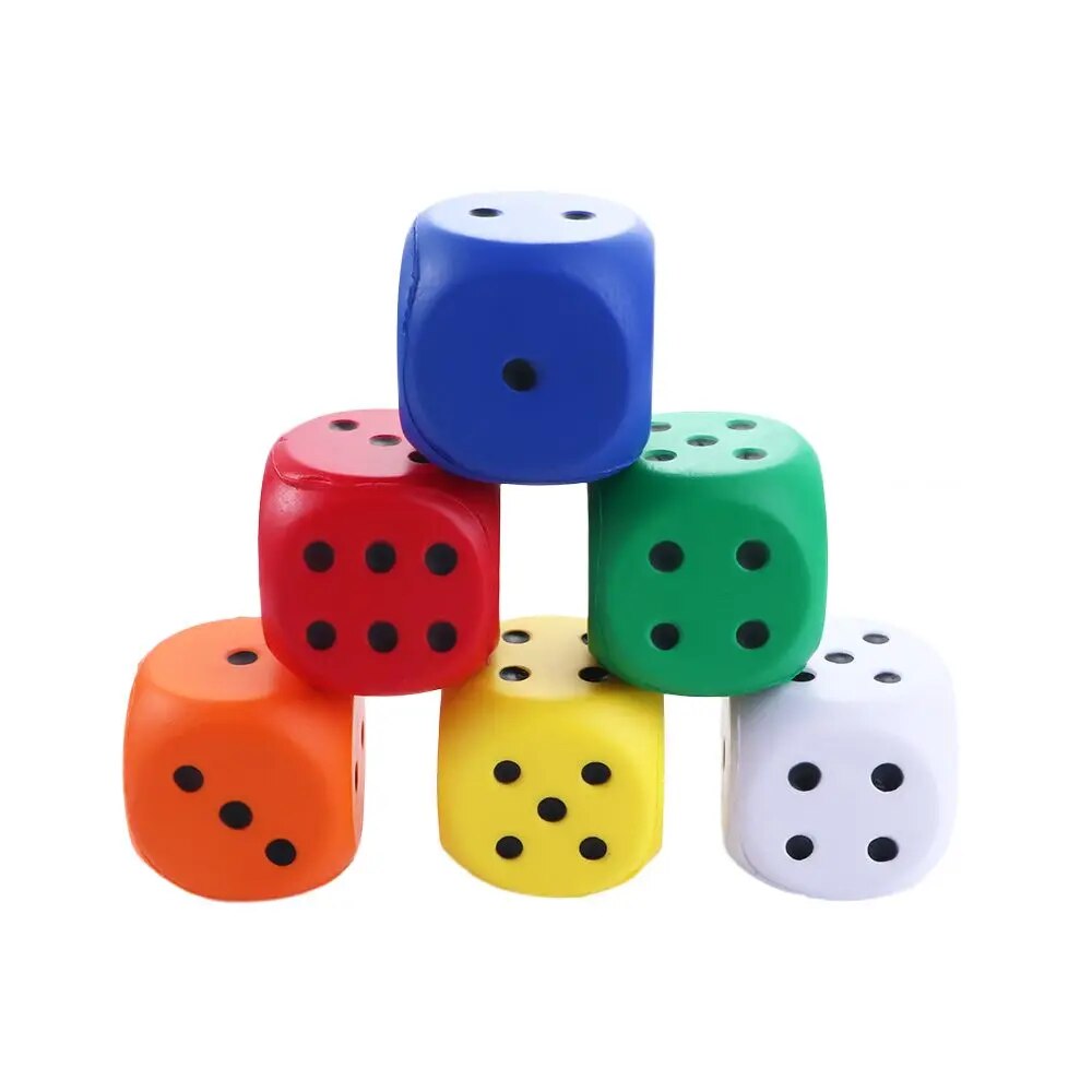 1pcs Soft 6cm Sponge Dice For Games Or Can Be Used For Anti Stress.