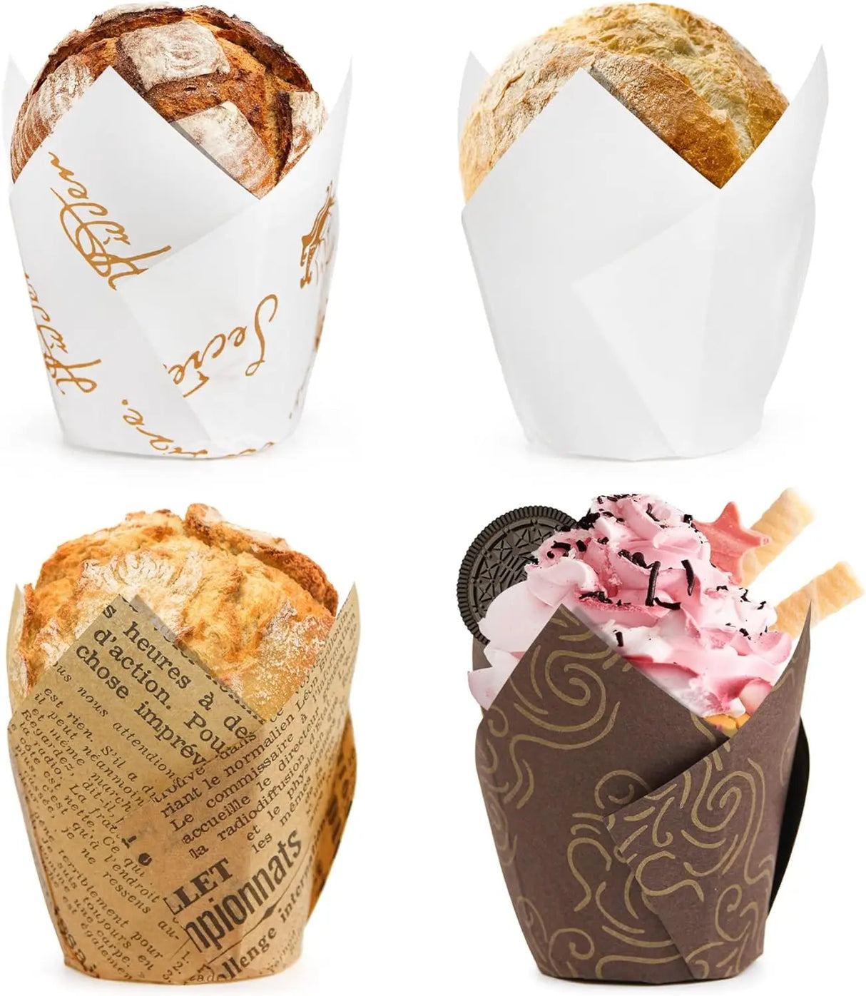 100pcs Oilproof Tulip Muffin Cupcake Liners