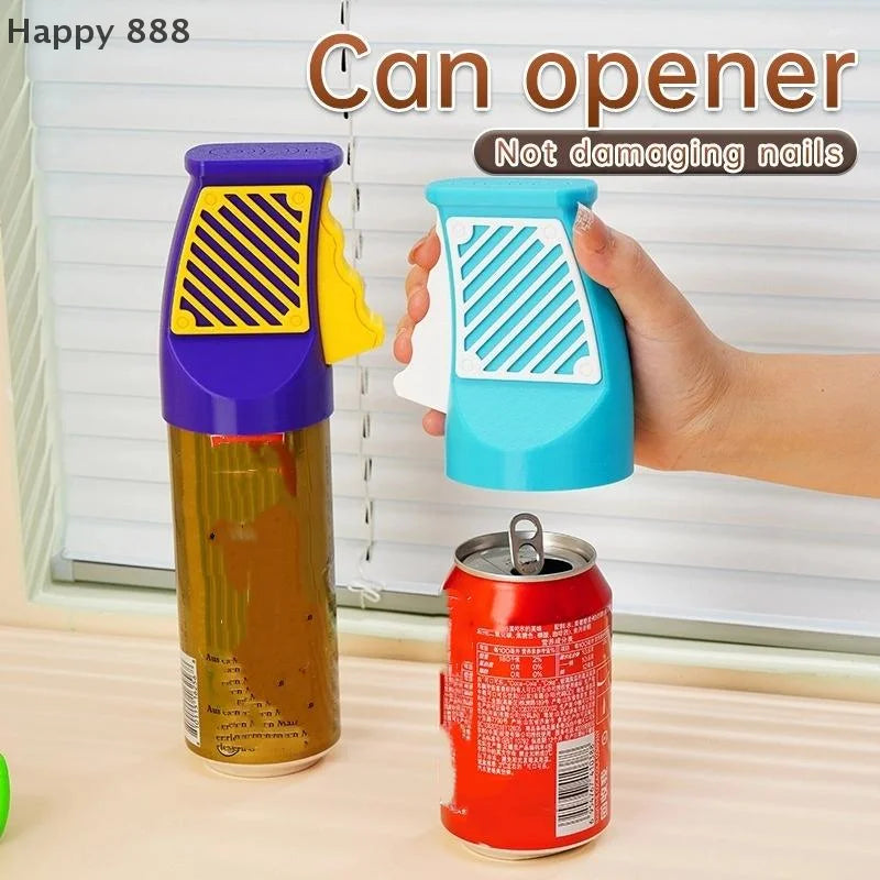 Ergonomic Design Portable Can Opener For Finger And Nail Protection