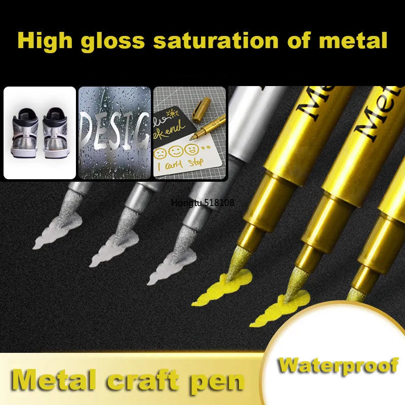 Gold Or Silver 2/1Pc  Metallic Permanent Art Marker