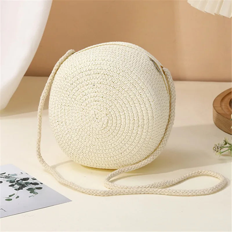 Women's Handwoven Crossbody Shoulder Bag With Lock Closure