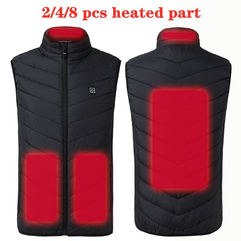 Men's and Women's USB Heated Thermal Vest. Sizes S to 6XL and Up to 17 Heating Zones.