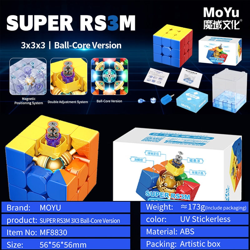 MoYu super RS3M Maglev Ball Core 3x3 Magnetic Magic Puzzle Cube.