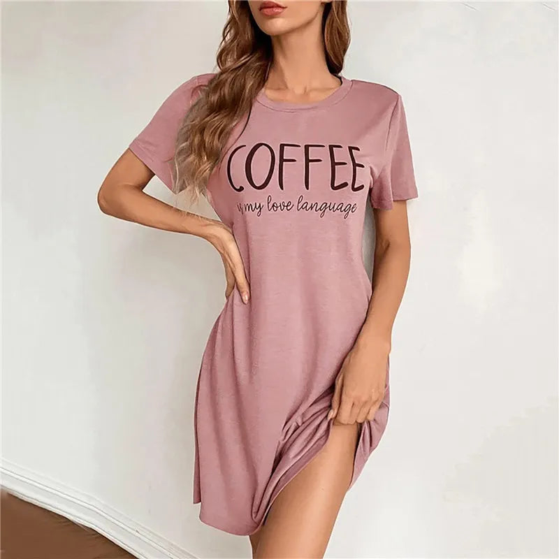 Women's Short Sleeve Printed Nightdress.