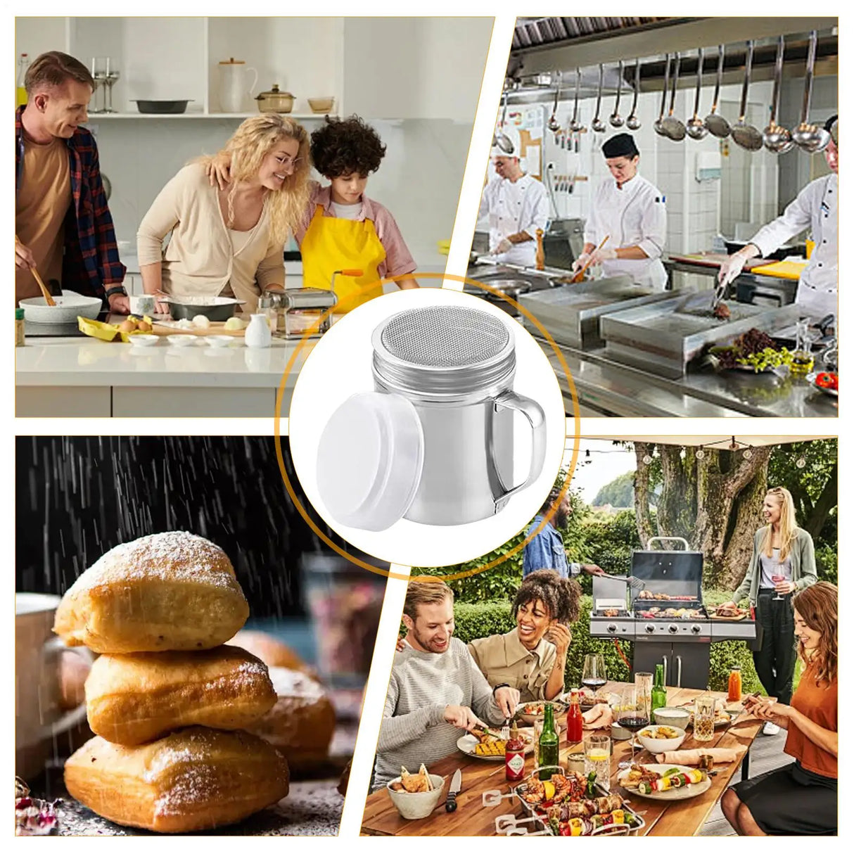 Stainless Steel Shaker With Handle For Mixed Herbs Or Salt And Pepper