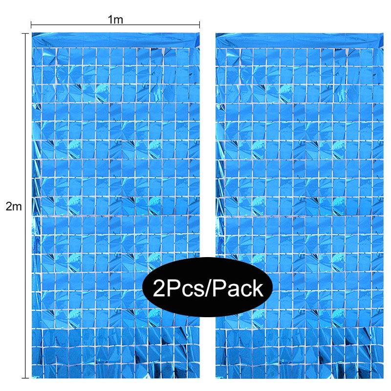 2Pack Party Metallic Foil Backdrop Curtain Decoration.  Great For Weddings, Birthdays or Showers.