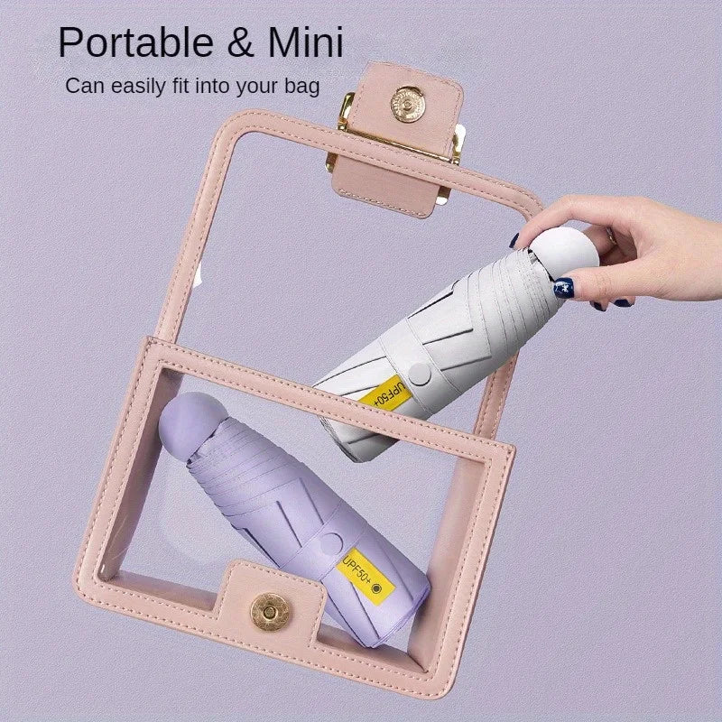UPF50+ Mini Vinyl Capsule Folding Umbrella