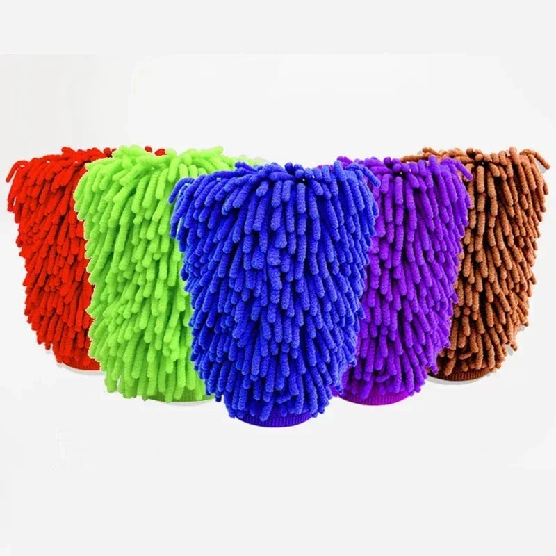 5PCS Double-sided Microfiber Washable Cleaning Mitt