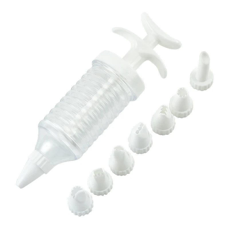 Plastic 8 Pipe Baking Nozzle Dispenser With Syringe