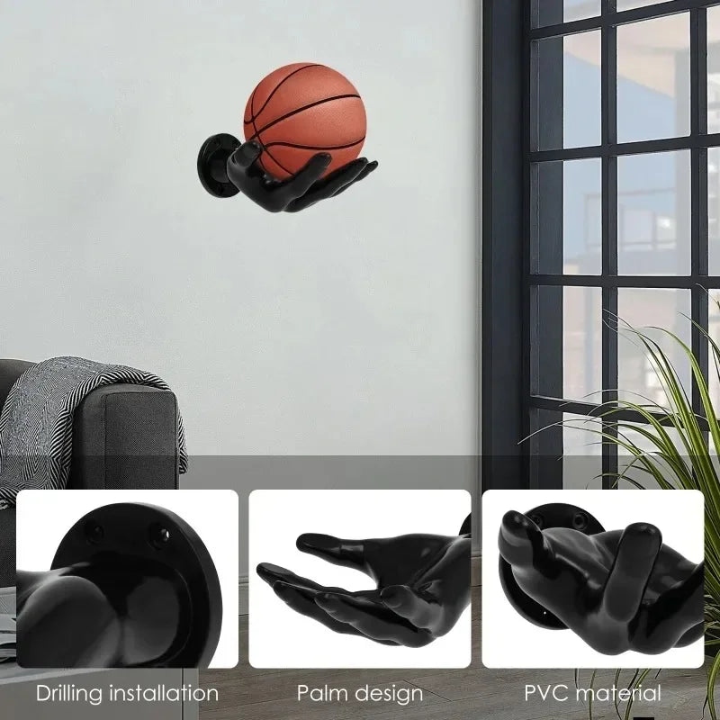 Wall-Mounted Hand Palm Shaped Volley/Soccer Ball Holder