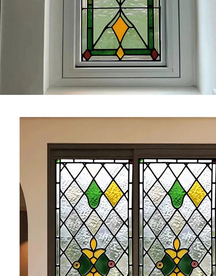 Electrostatic Vintage Stained Glass Window Sticker