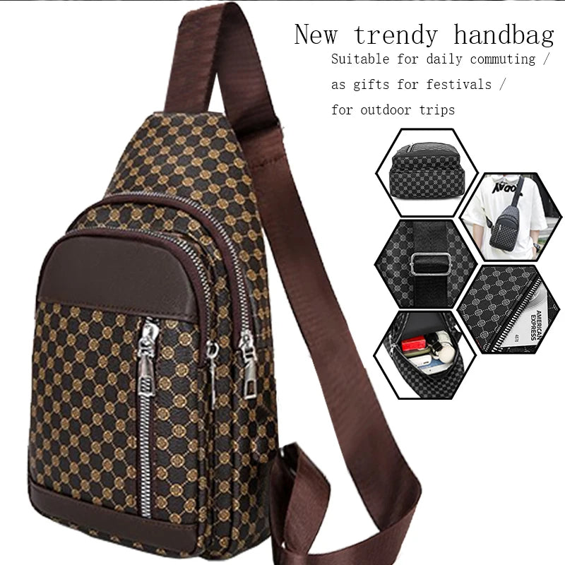Men And Women's Single Shoulder Patchwork Dot Design Bag
