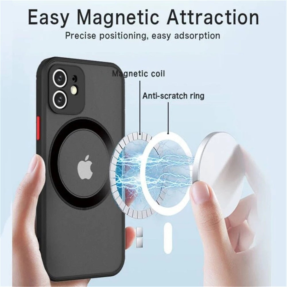 Luxury Magnetic For Magsafe Wireless Charge Phone Case For iPhone 13 14 12 11 Pro Max Mini X XR XS 14Plus Shockproof Armor Cover