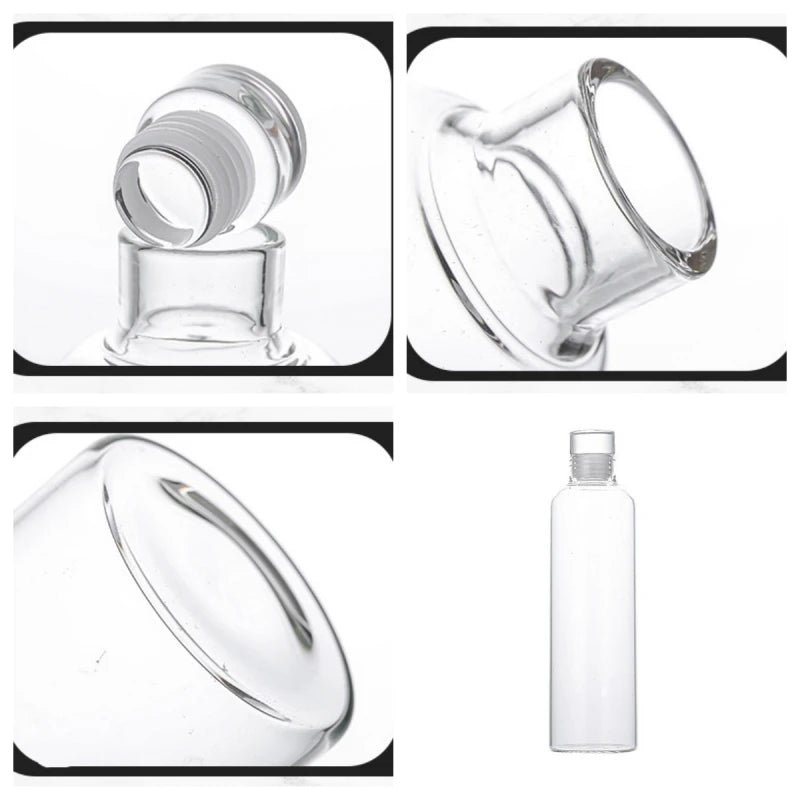300-1000ML Transparent Glass Water Bottle