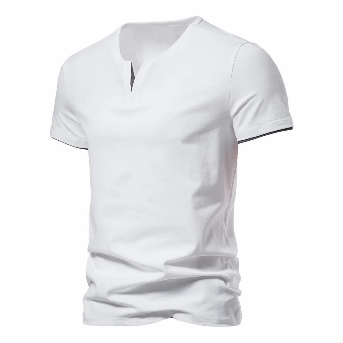 Men's Short Sleeve Henley Casual Cotton V Neck T-Shirt