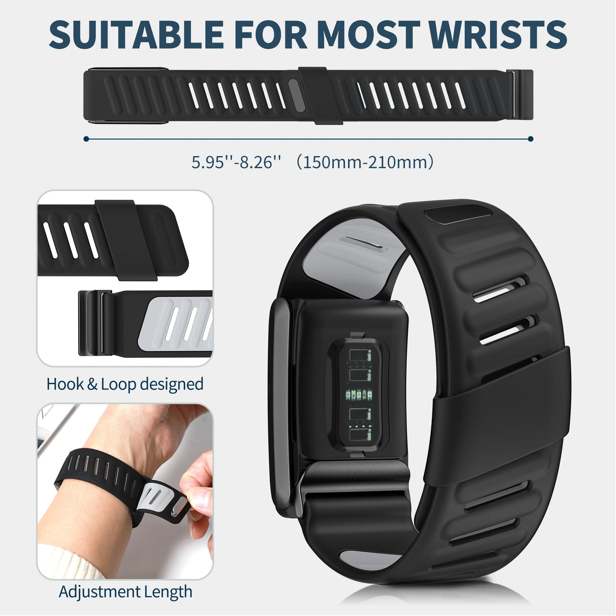 WHOOP Adjustable Silicone Waterproof, Sweatproof Sport Flex Wrist Band For 5.0