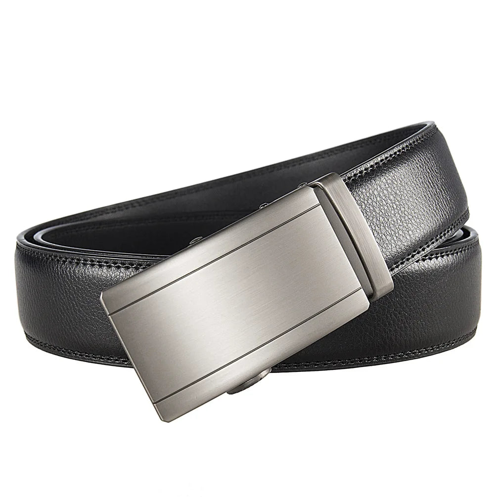 Men's Leather Belt With Automatic Buckle
