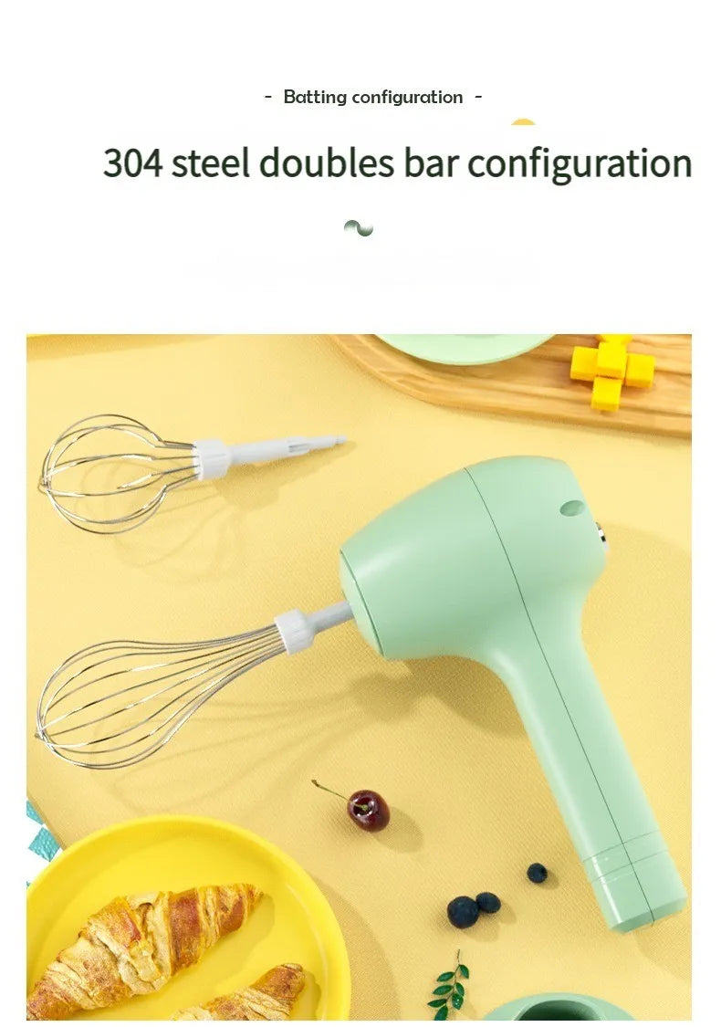 USB Charging Wireless Automatic 3 Speed Hand Food Mixer.