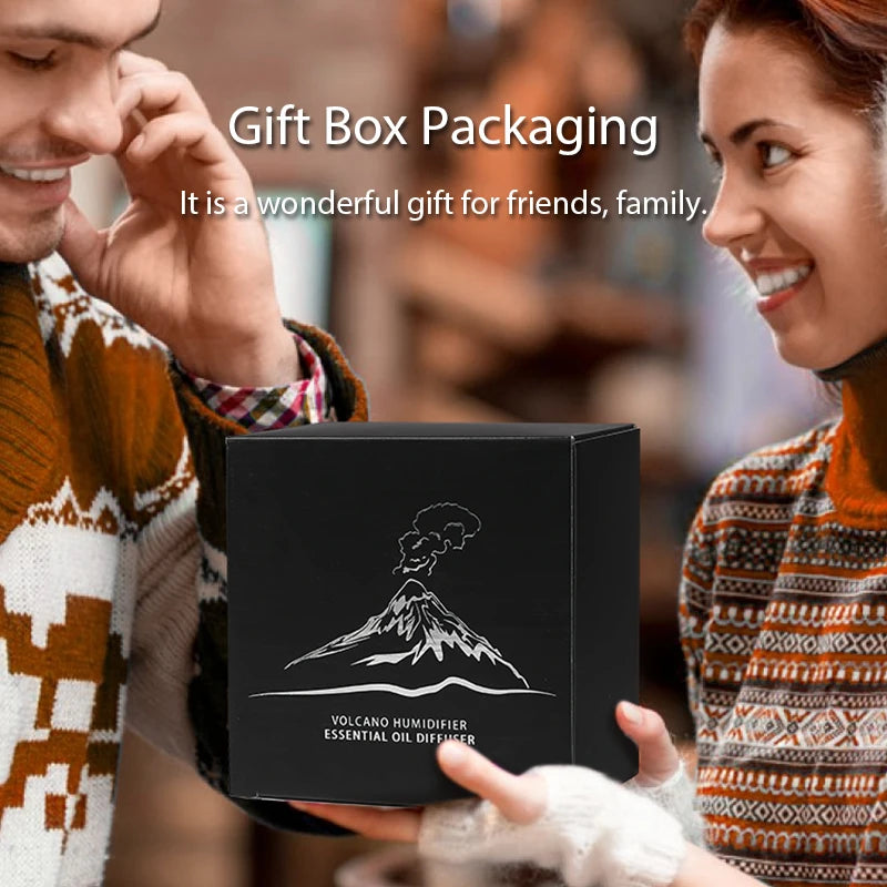 KINSCOTER USB Volcanic Aroma  Essential Oil Diffuser Air Humidifier with Color Flame Night Light