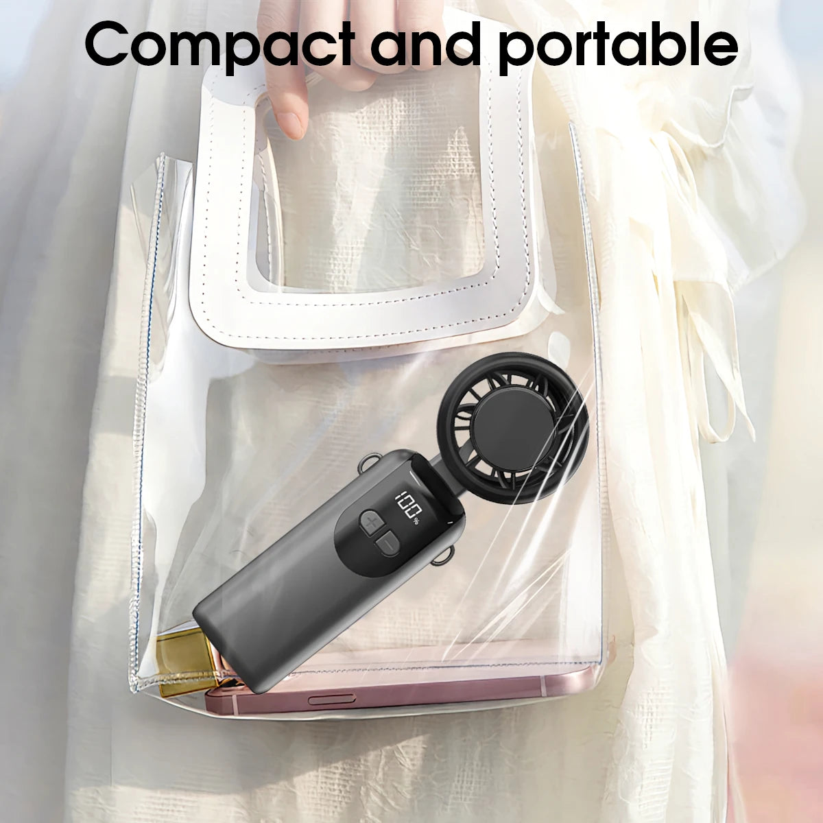 USB Rechargeable Foldable Handheld Turbo Fan