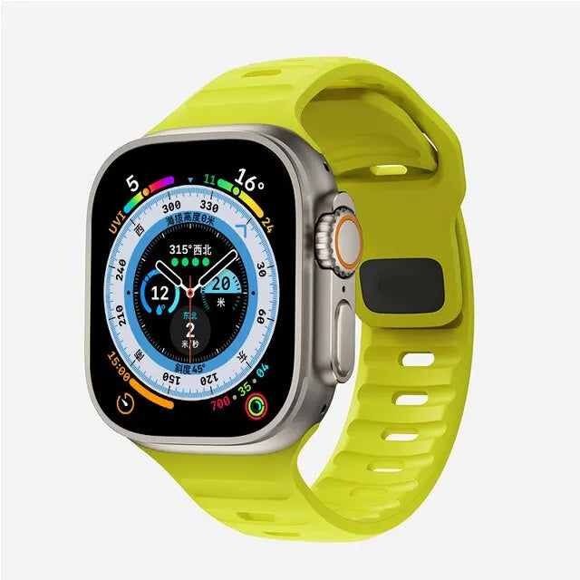 Silicone Straps For Apple Watch Band 9 8 7 6 SE 5 4 3 38mm 40mm 41mm 42mm 44mm 45mm Bracelet iWatch Series Ultra 3 2 1 Band 49mm