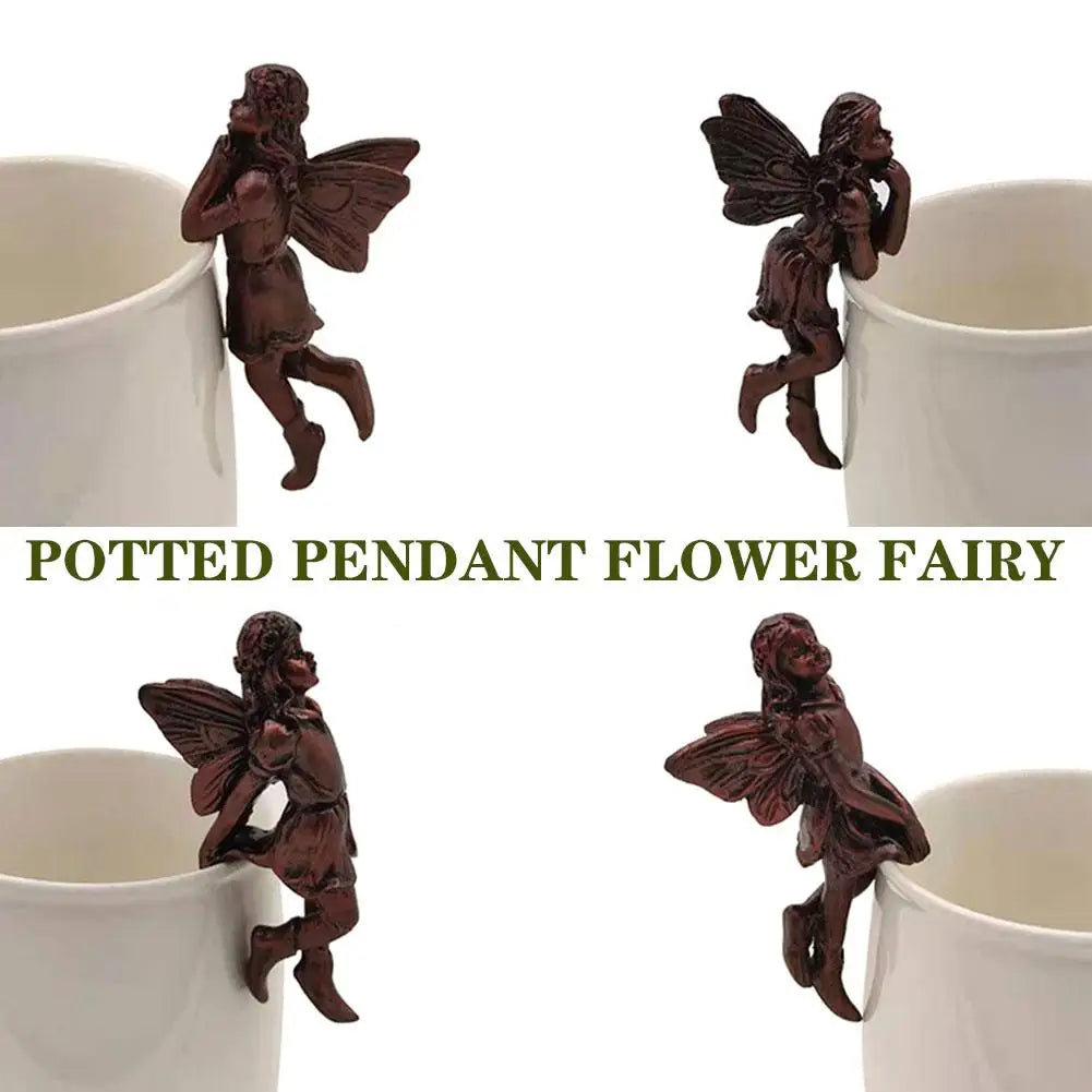 Mini Resin Fairy Hanging Basket Decoration   A