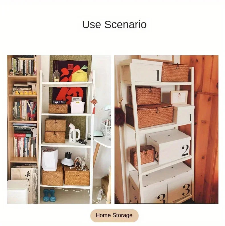 Seaweed Woven Storage Box with Cover