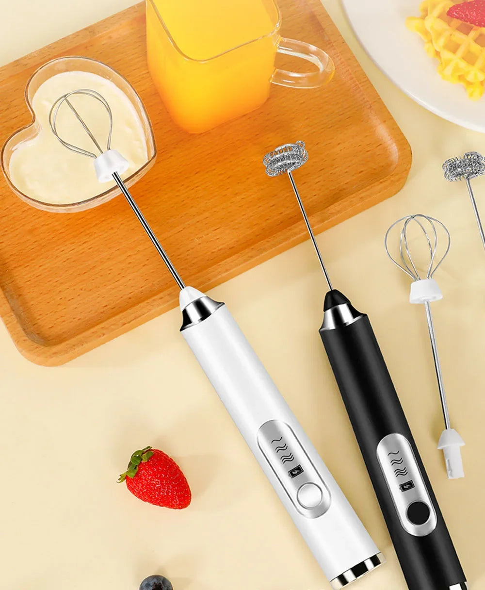 USB Rechargeable Handheld Electric 3-Speed Frother