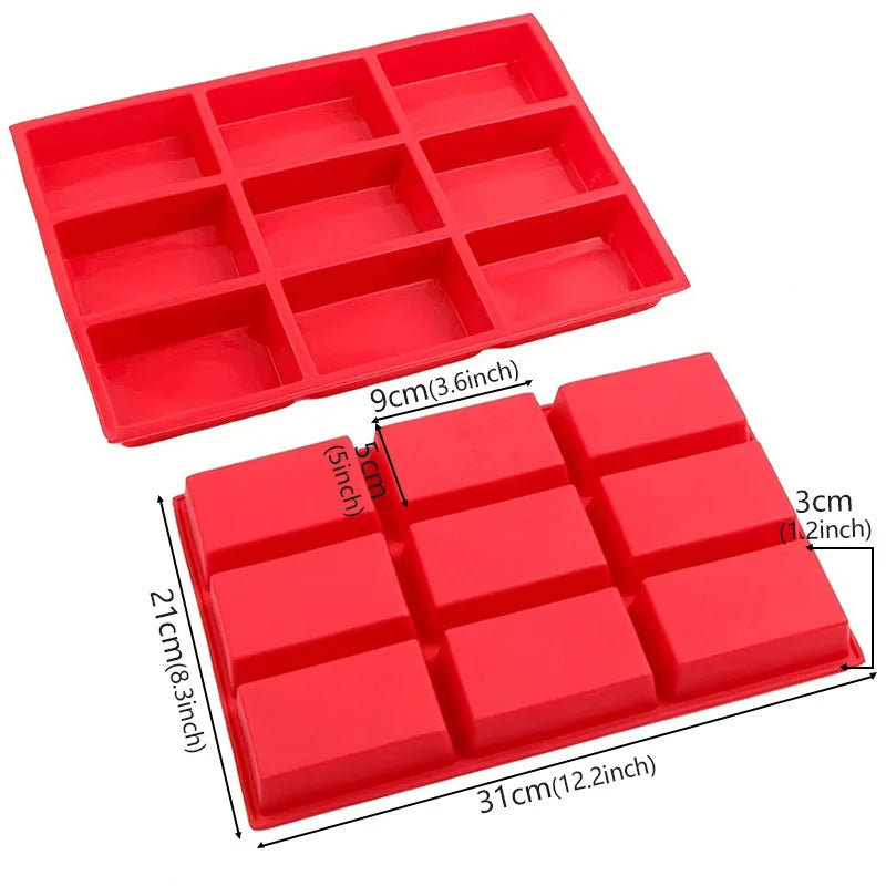 9-Cavity Silicone Non-Stick Lattice Cake Mold
