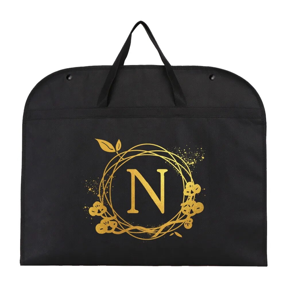 Dustproof Hanging Garment Bag With Monogram Decorative Wreath Initials