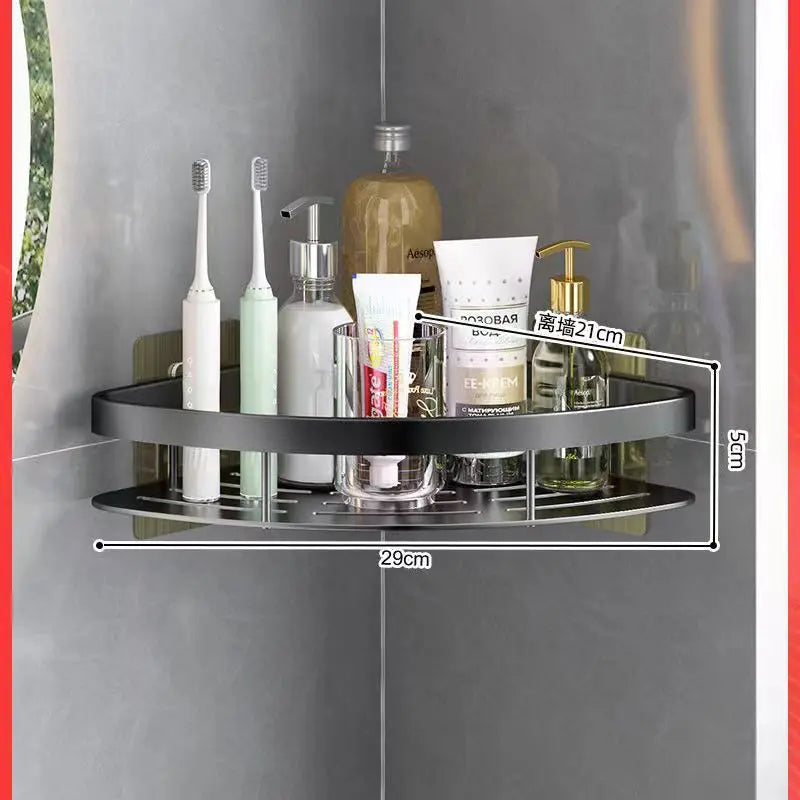 Aluminum Adhesive Corner Shelf Organizer For Showers